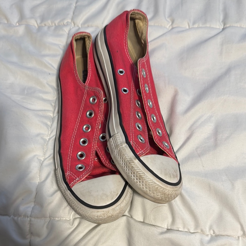 Converse Red and White High-Top Sneakers